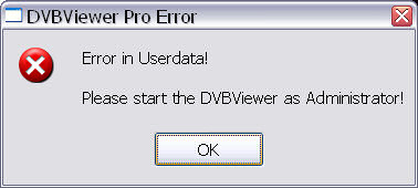dvbviewer ошибка пользовательских данных