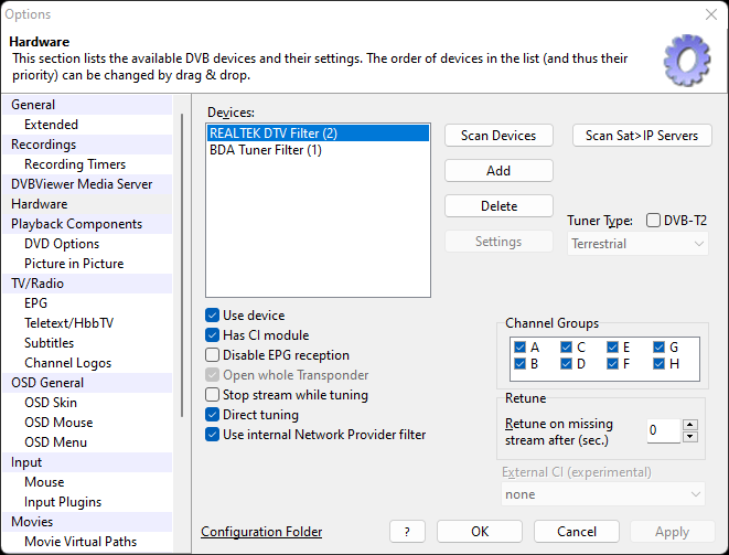 Problems getting DVBViewer to tune FM radios and cowork with 2 capture